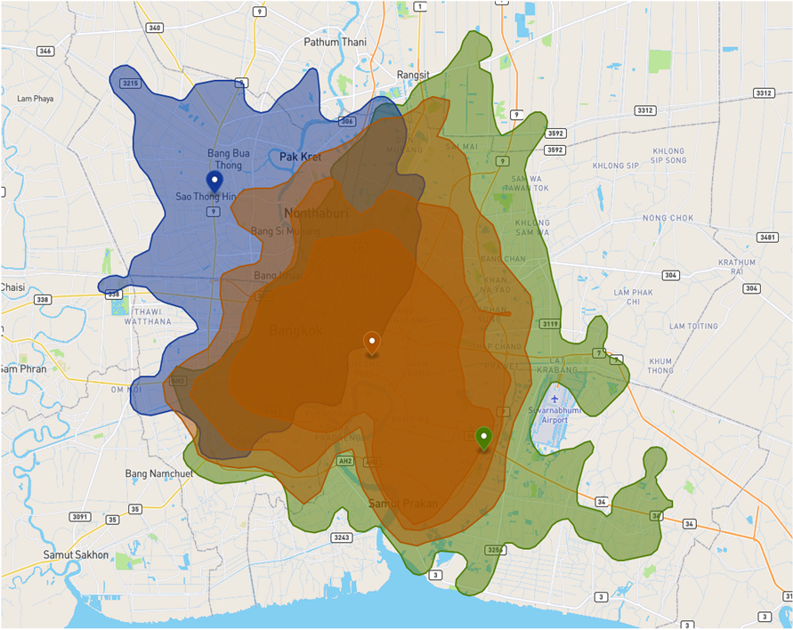 Retail catchment area analysis